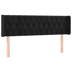 vidaXL Kopfteil mit Ohren Schwarz 147x16x78/88 cm Samt