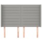 vidaXL Kopfteil mit Ohren Hellgrau 147x16x118/128 cm Stoff