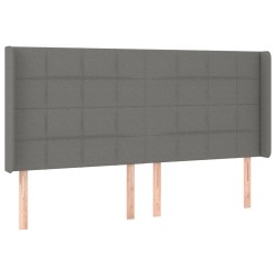 vidaXL Kopfteil mit Ohren Dunkelgrau 183x16x118/128 cm Stoff