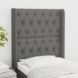vidaXL Kopfteil mit Ohren Dunkelgrau 83x16x118/128 cm Stoff
