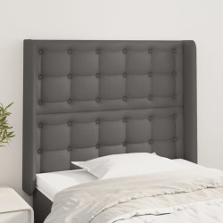 vidaXL Kopfteil mit Ohren Grau 93x16x118/128 cm Kunstleder