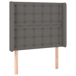 vidaXL Kopfteil mit Ohren Grau 93x16x118/128 cm Kunstleder