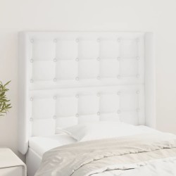 vidaXL Kopfteil mit Ohren Weiß 103x16x118/128 cm Kunstleder