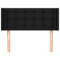 vidaXL Kopfteil mit Ohren Schwarz 93x16x78/88 cm Stoff