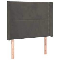 vidaXL Kopfteil mit Ohren Dunkelgrau 103x16x118/128 cm Samt