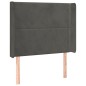 vidaXL Kopfteil mit Ohren Dunkelgrau 103x16x118/128 cm Samt