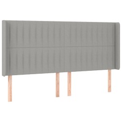 vidaXL Kopfteil mit Ohren Hellgrau 183x16x118/128 cm Stoff