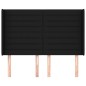 vidaXL Kopfteil mit Ohren Schwarz 147x16x118/128 cm Stoff