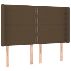 vidaXL Kopfteil mit Ohren Dunkelbraun 147x16x118/128 cm Stoff