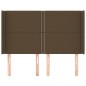 vidaXL Kopfteil mit Ohren Dunkelbraun 147x16x118/128 cm Stoff vidaXL Kopfteil mit Ohren Dunkelbraun 147x16x118/128 cm Stoff