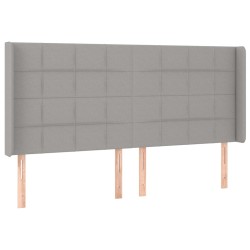 vidaXL Kopfteil mit Ohren Hellgrau 203x16x118/128 cm Stoff