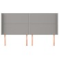 vidaXL Kopfteil mit Ohren Hellgrau 203x16x118/128 cm Stoff