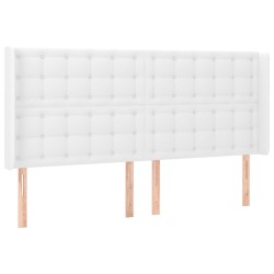 vidaXL Kopfteil mit Ohren Weiß 203x16x118/128 cm Kunstleder