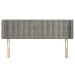 vidaXL Kopfteil mit Ohren Hellgrau 147x16x78/88 cm Samt