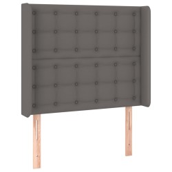 vidaXL Kopfteil mit Ohren Grau 103x16x118/128 cm Kunstleder