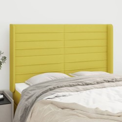 vidaXL Kopfteil mit Ohren Grün 147x16x118/128 cm Stoff