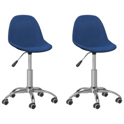 Esszimmerstühle 2 Stk. Drehbar Blau Stoff