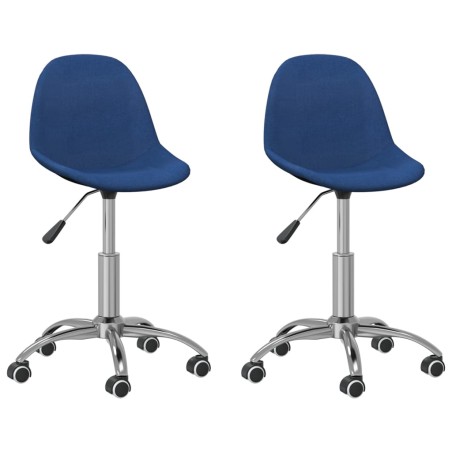 Esszimmerstühle 2 Stk. Drehbar Blau Stoff