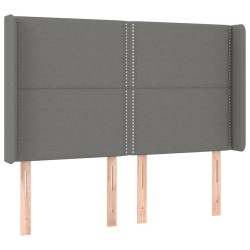 vidaXL Kopfteil mit Ohren Dunkelgrau 147x16x118/128 cm Stoff
