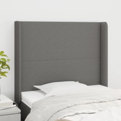 vidaXL Kopfteil mit Ohren Dunkelgrau 93x16x118/128 cm Stoff