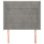 vidaXL Kopfteil mit Ohren Hellgrau 93x16x118/128 cm Samt vidaXL Kopfteil mit Ohren Hellgrau 93x16x118/128 cm Samt