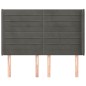 vidaXL Kopfteil mit Ohren Dunkelgrau 147x16x118/128 cm Samt