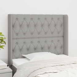vidaXL Kopfteil mit Ohren Hellgrau 93x16x118/128 cm Stoff