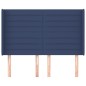 vidaXL Kopfteil mit Ohren Blau 147x16x118/128 cm Stoff