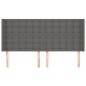 vidaXL Kopfteil mit Ohren Grau 203x16x118/128 cm Kunstleder