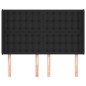 vidaXL Kopfteil mit Ohren Schwarz 147x16x118/128 cm Kunstleder
