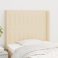 vidaXL Kopfteil mit Ohren Creme 93x16x118/128 cm Stoff