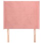 vidaXL Kopfteil mit Ohren Rosa 93x16x118/128 cm Samt