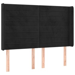 vidaXL Kopfteil mit Ohren Schwarz 147x16x118/128 cm Samt