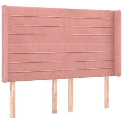 vidaXL Kopfteil mit Ohren Rosa 147x16x118/128 cm Samt