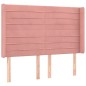 vidaXL Kopfteil mit Ohren Rosa 147x16x118/128 cm Samt