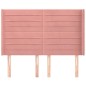 vidaXL Kopfteil mit Ohren Rosa 147x16x118/128 cm Samt