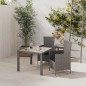 vidaXL 3-tlg. Garten-Essgruppe mit Auflagen Poly Rattan Grau vidaXL 3-tlg. Garten-Essgruppe mit Auflagen Poly Rattan Grau