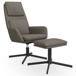 vidaXL Relaxsessel mit Hocker Hellgrau Samt