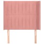 vidaXL Kopfteil mit Ohren Rosa 93x16x118/128 cm Samt