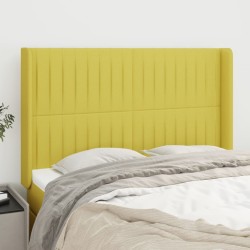 vidaXL Kopfteil mit Ohren Grün 147x16x118/128 cm Stoff