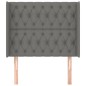 vidaXL Kopfteil mit Ohren Dunkelgrau 93x16x118/128 cm Stoff vidaXL Kopfteil mit Ohren Dunkelgrau 93x16x118/128 cm Stoff