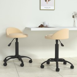 Esszimmerstühle 2 Stk. Drehbar Creme Samt