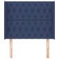 vidaXL Kopfteil mit Ohren Blau 103x16x118/128 cm Stoff