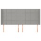 vidaXL Kopfteil mit Ohren Hellgrau 183x16x118/128 cm Stoff