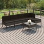 vidaXL 6-tlg. Garten-Lounge-Set mit Auflagen Poly Rattan Grau vidaXL 6-tlg. Garten-Lounge-Set mit Auflagen Poly Rattan Grau