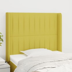 vidaXL Kopfteil mit Ohren Grün 103x16x118/128 cm Stoff