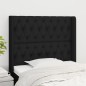 vidaXL Kopfteil mit Ohren Schwarz 103x16x118/128 cm Stoff vidaXL Kopfteil mit Ohren Schwarz 103x16x118/128 cm Stoff