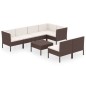 vidaXL 8-tlg. Garten-Lounge-Set mit Auflagen Poly Rattan Braun vidaXL 8-tlg. Garten-Lounge-Set mit Auflagen Poly Rattan Braun