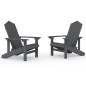 vidaXL Adirondack-Gartenstühle 2 Stk. HDPE Anthrazit vidaXL Adirondack-Gartenstühle 2 Stk. HDPE Anthrazit