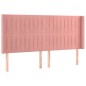 vidaXL Kopfteil mit Ohren Rosa 163x16x118/128 cm Samt
